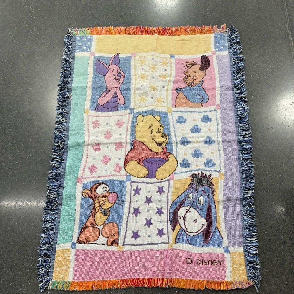 Vintage 90's Disney Mickey Mouse Singing To Minnie Mouse Tapestry Blanket